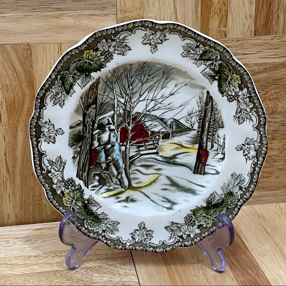 6pcs Vintage Johnson Bros Friendly Village Sugar Maples 6" Bread & Butter Plate